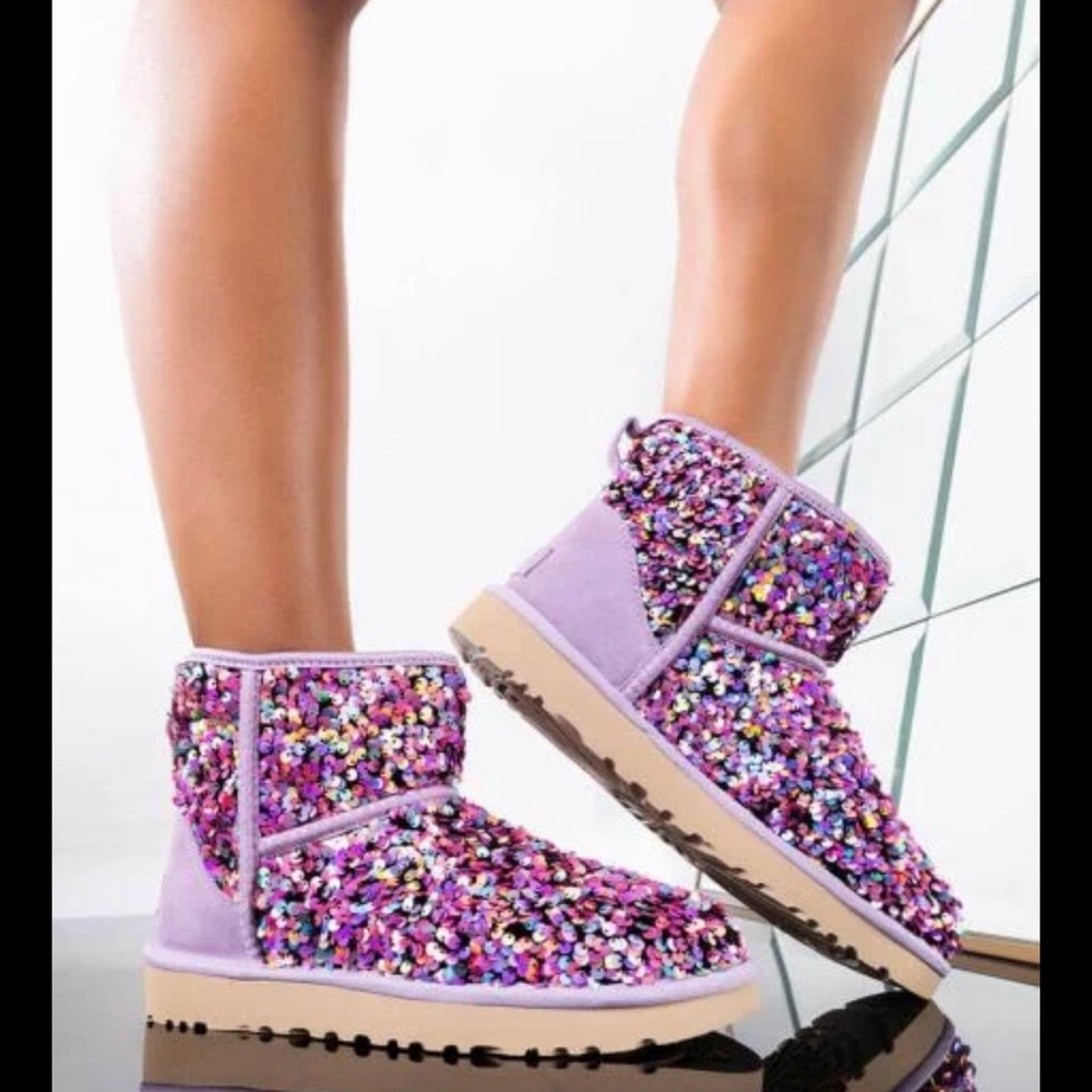 Sequined Ugg Boots Ankle length